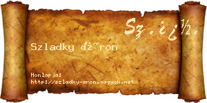 Szladky Áron névjegykártya