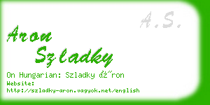 aron szladky business card